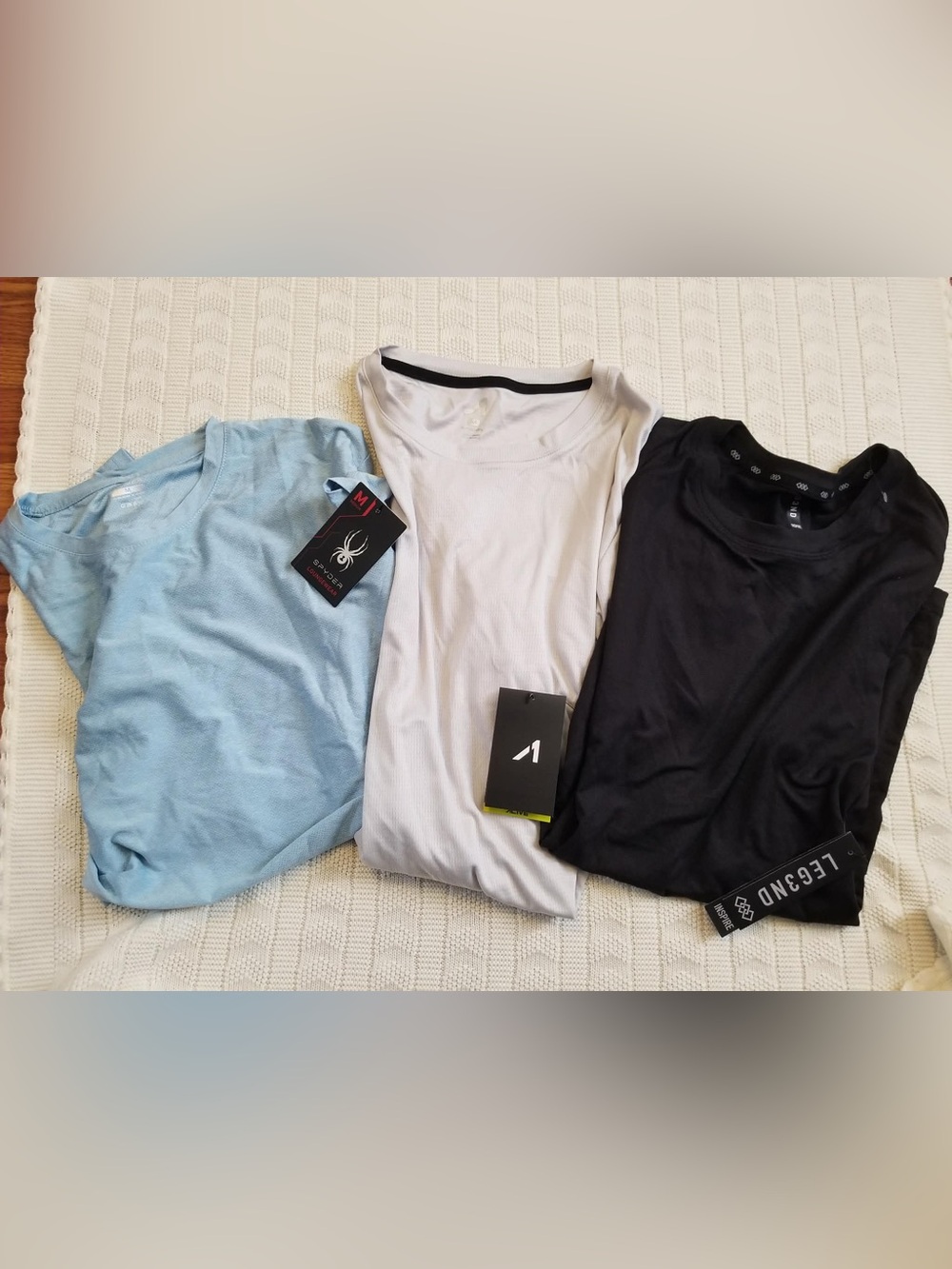 Bundle Men's Short Sleeve Tees - Light Blue, Gray, Black Trio